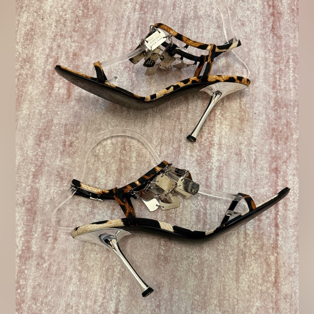 RARE - Dior Animal Print, Dog Tag Charms Heels - Picture 3 of 11